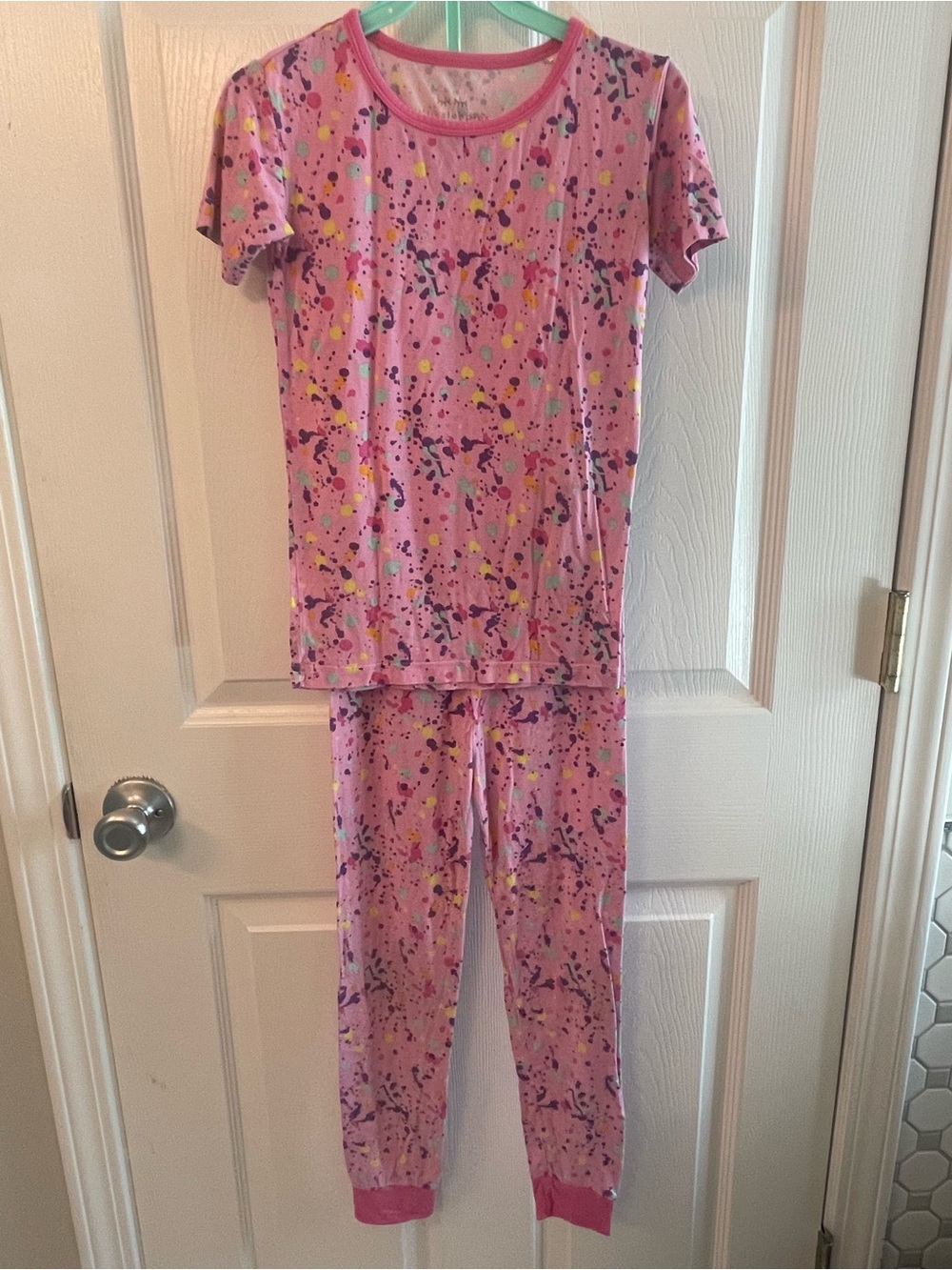 Little Sleepies Pink Splatter Short Sleeve Pajama Set